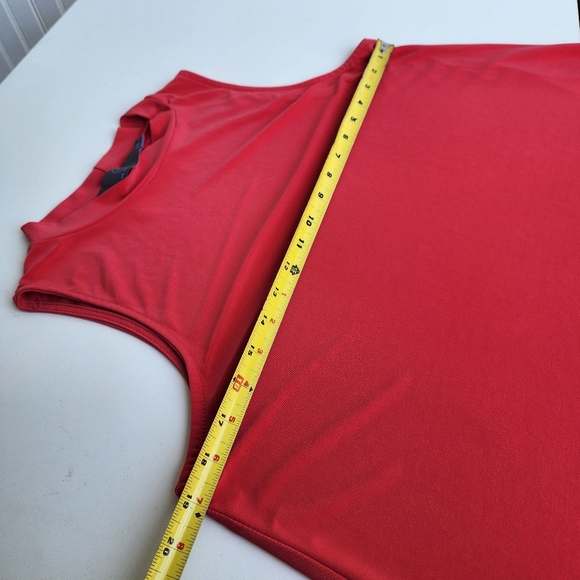 Nick & Nash Red Sleeveless Knee Length Dress Women’s Stretch High Neck Sz L - Picture 8 of 10